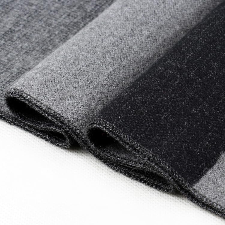 define essentials Men's Winter Warm Long Soft Plaid Scarf with Tassels, Soft Classic mens scraves - Image 2